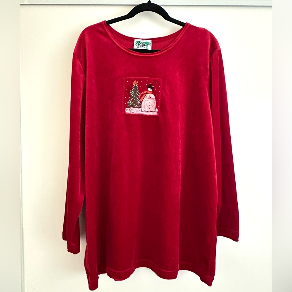 Red Velvet Long Sleeve Holiday Top